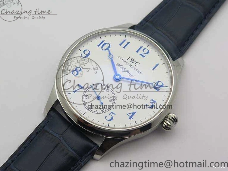 MIROTIME 0115 Portuguese Fa Jones IW544203 SS GSF 1:1 Best Edition White Dial On Leather Strap Trendsetting 7235